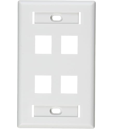Leviton QuickPort Wallplate with ID Window, Single Gang, 4-Port